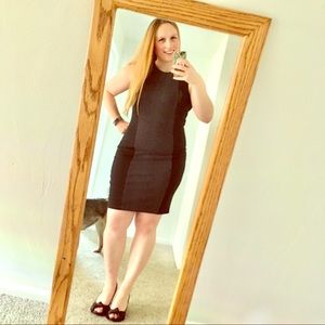 Black and gray body con dress